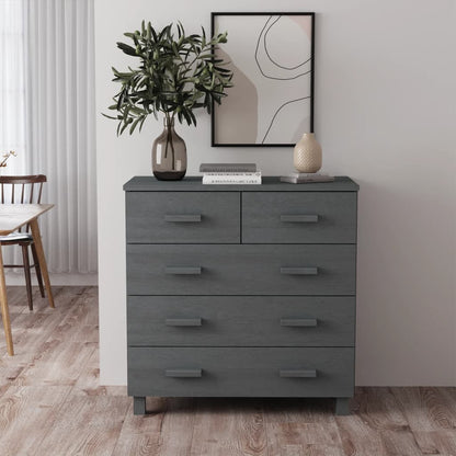 vidaXL Sideboard Bar Buffet Console Cabinet with Drawers HAMAR Solid Wood Pine-5