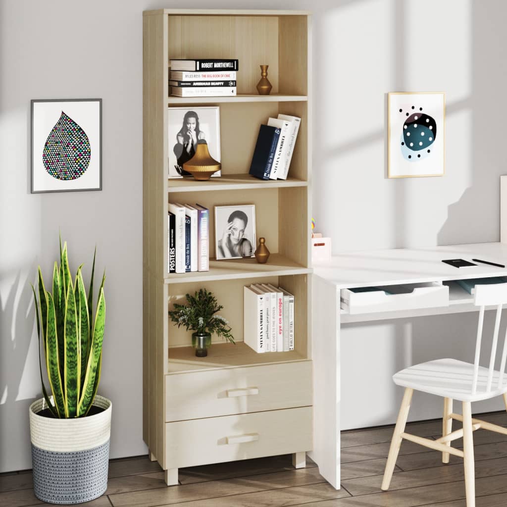 vidaXL Cabinet Bookshelf Entryway Cabinet with Storage HAMAR Solid Wood Pine-5