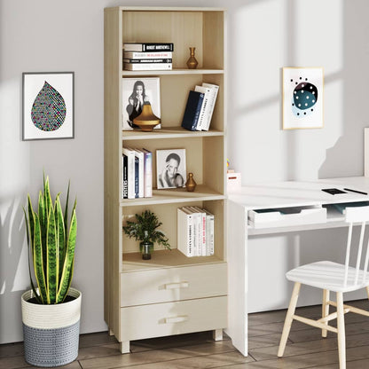 vidaXL Cabinet Bookshelf Entryway Cabinet with Storage HAMAR Solid Wood Pine-5