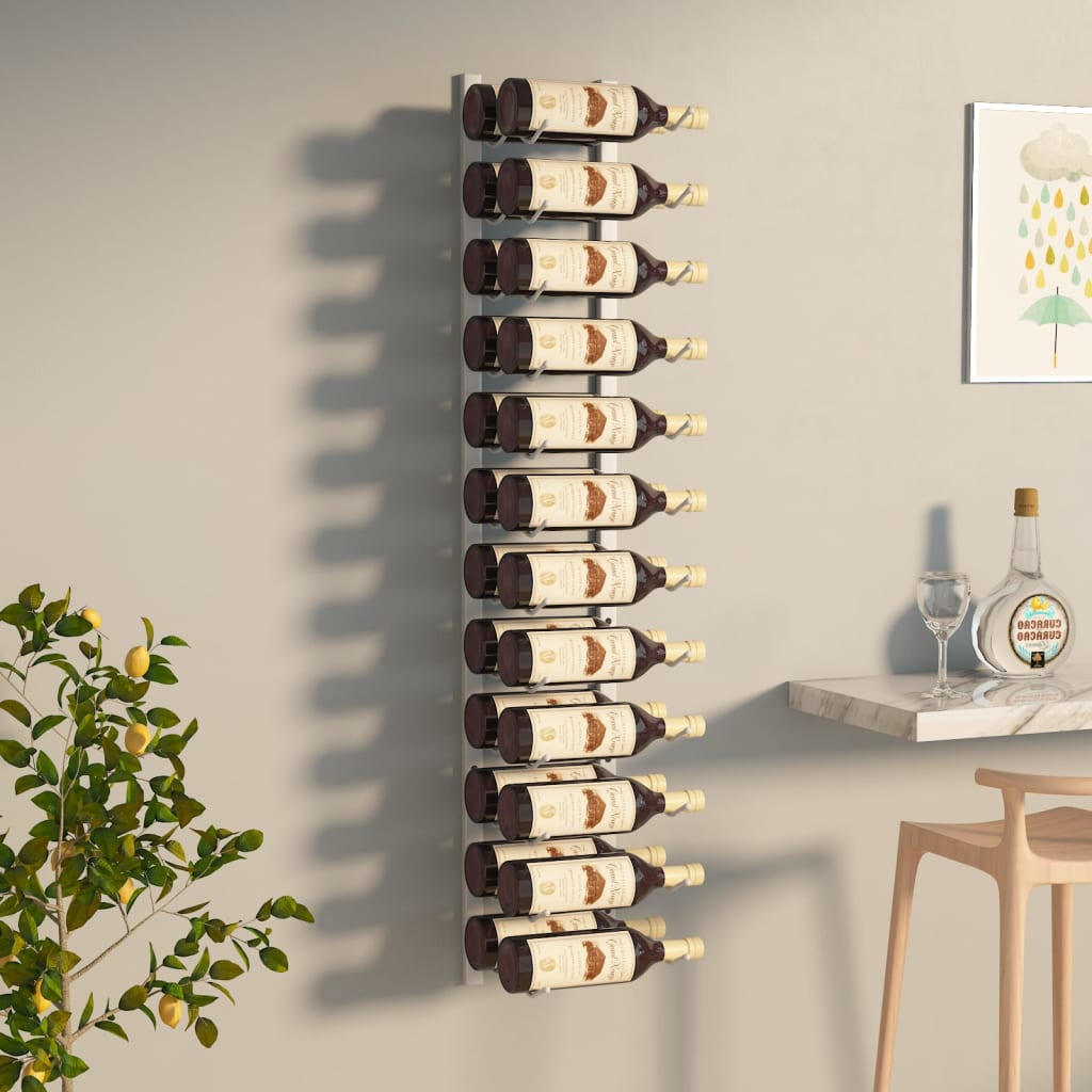 vidaXL Wall Wine Rack Wall Mounted Bottle Holder Storage Organizer for Pantry-12
