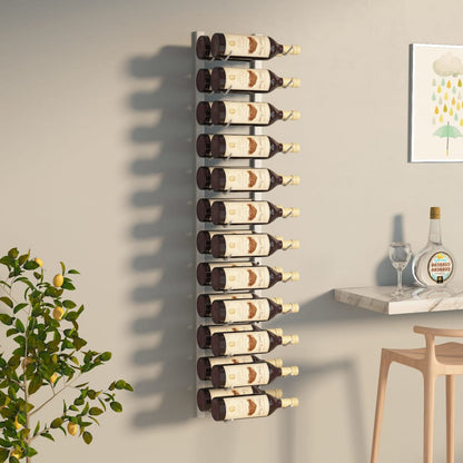 vidaXL Wall Wine Rack Wall Mounted Bottle Holder Storage Organizer for Pantry-12