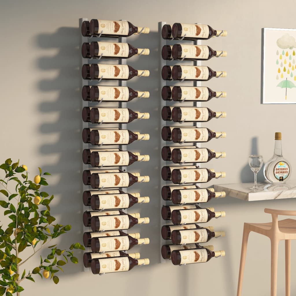 vidaXL Wall Wine Rack Wall Mounted Bottle Holder Storage Organizer for Pantry-13