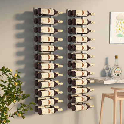vidaXL Wall Wine Rack Wall Mounted Bottle Holder Storage Organizer for Pantry-13