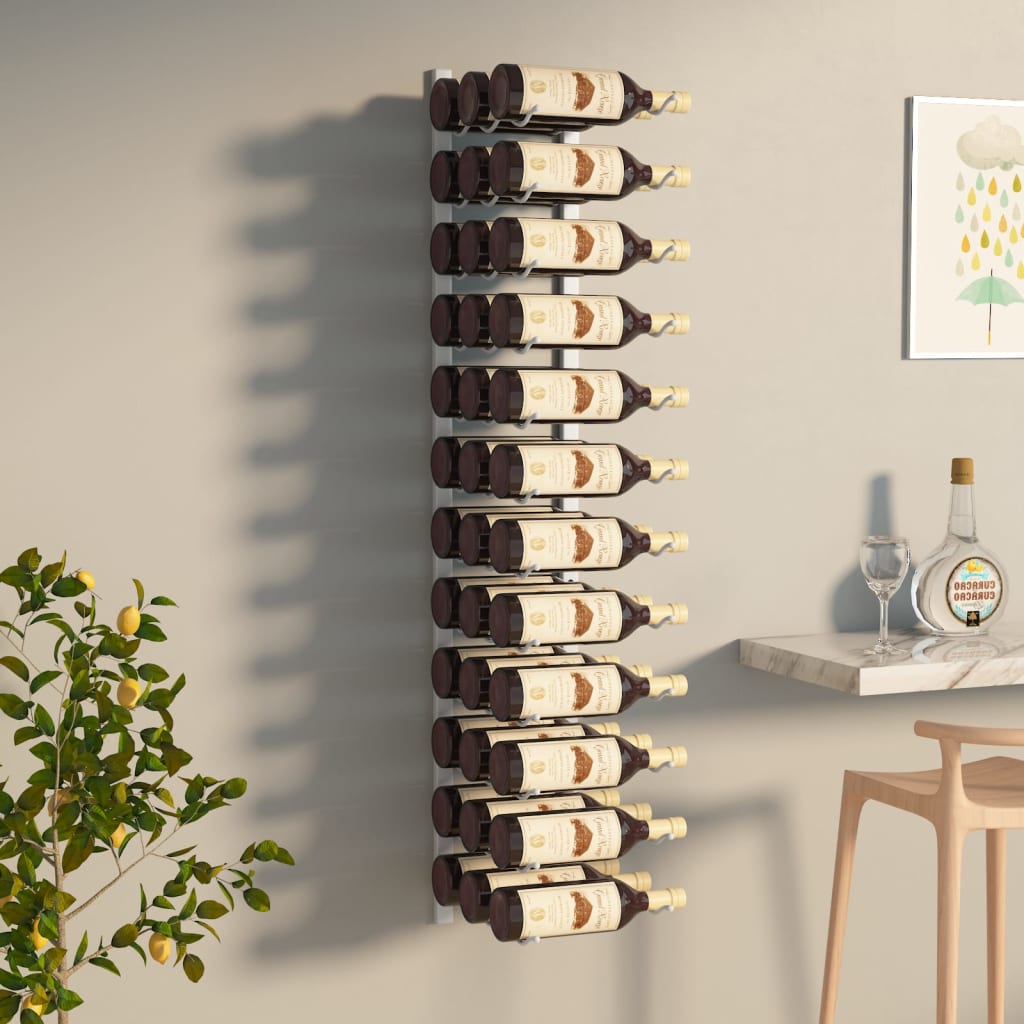vidaXL Wall Wine Rack Wall Mounted Bottle Holder Storage Organizer for Pantry-10