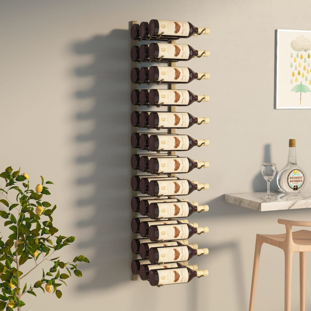 vidaXL Wall Wine Rack Wall Mounted Bottle Holder Storage Organizer for Pantry-6