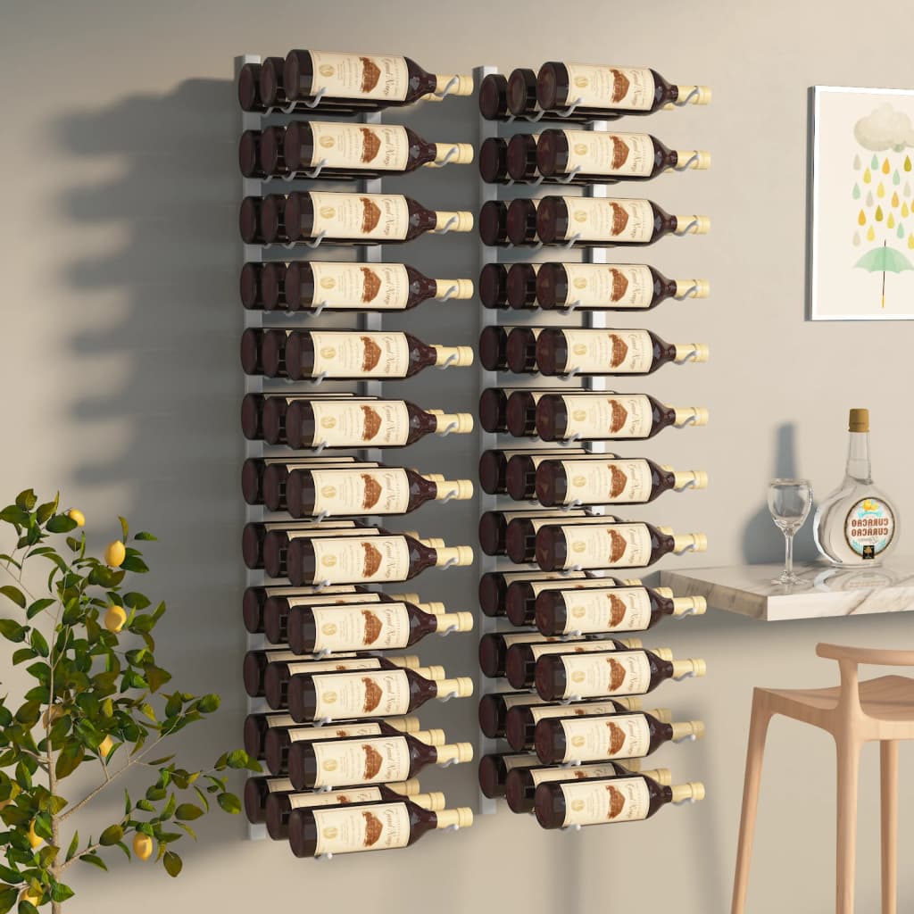 vidaXL Wall Wine Rack Wall Mounted Bottle Holder Storage Organizer for Pantry-11