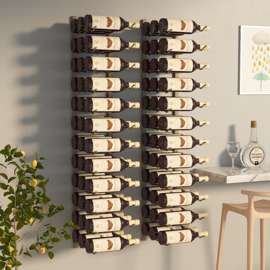 vidaXL Wall Wine Rack Wall Mounted Bottle Holder Storage Organizer for Pantry-9