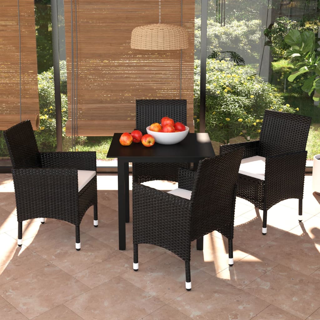 vidaXL Patio Dining Set Outdoor Dining Set Table and Chair Set Poly Rattan-12