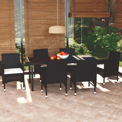 vidaXL Patio Dining Set Outdoor Dining Set Table and Chair Set Poly Rattan-11