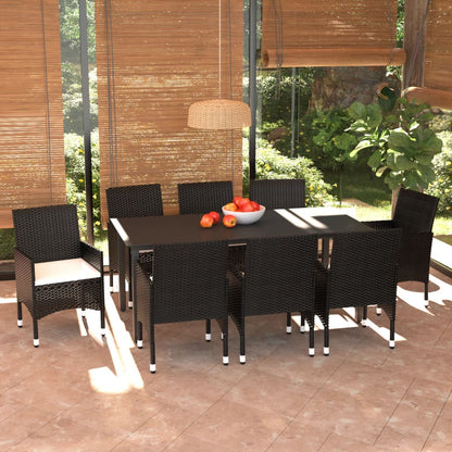 vidaXL Patio Dining Set Outdoor Dining Set Table and Chair Set Poly Rattan-9