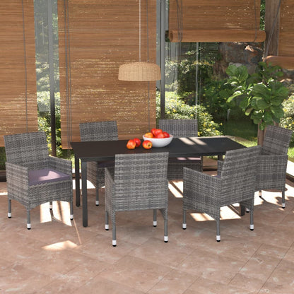 vidaXL Patio Dining Set Outdoor Dining Set Table and Chair Set Poly Rattan-26