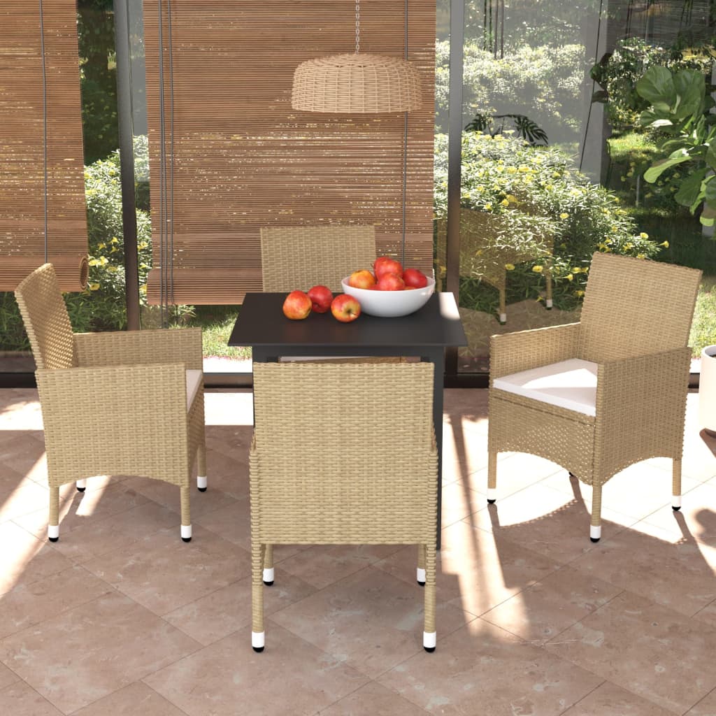 vidaXL Patio Dining Set Outdoor Dining Set Table and Chair Set Poly Rattan-6
