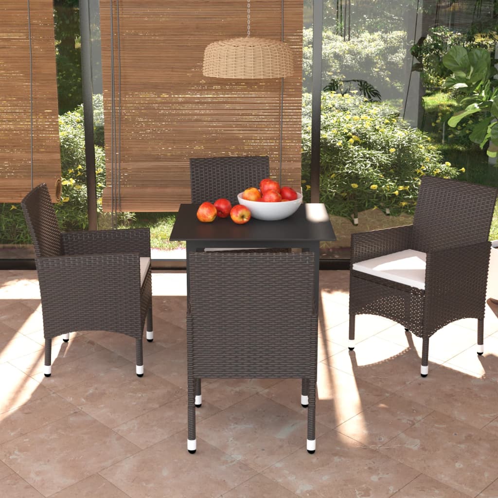 vidaXL Patio Dining Set Outdoor Dining Set Table and Chair Set Poly Rattan-21