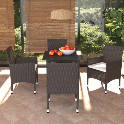 vidaXL Patio Dining Set Outdoor Dining Set Table and Chair Set Poly Rattan-21