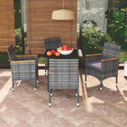 vidaXL Patio Dining Set Outdoor Dining Set Table and Chair Set Poly Rattan-32