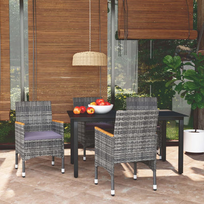 vidaXL Patio Dining Set Outdoor Dining Set Table and Chair Set Poly Rattan-36
