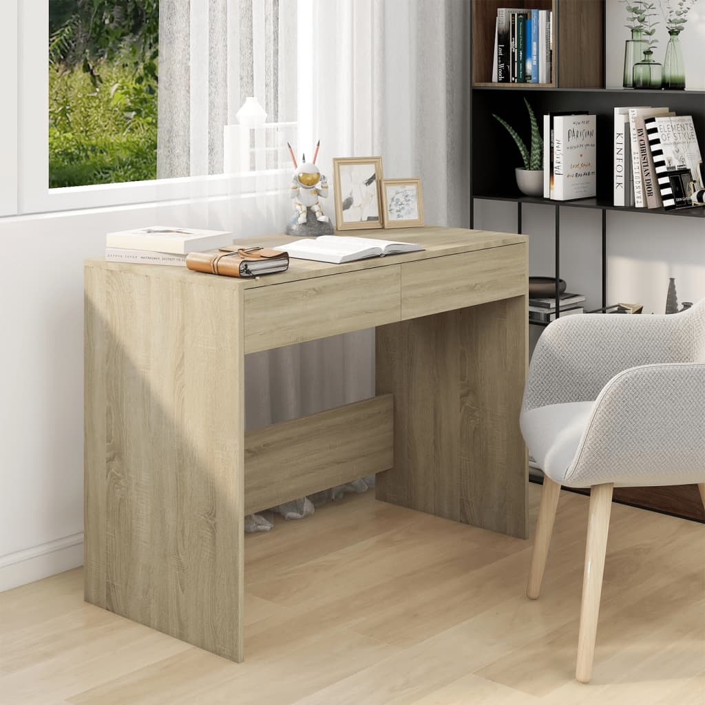 vidaXL Desk with Drawers Computer Desk Home Office Study Table Engineered Wood-10