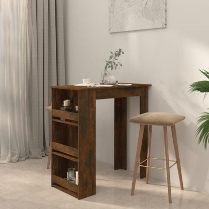 vidaXL Bar Table Kitchen Pub Bistro Table with Storage Rack Engineered Wood-3