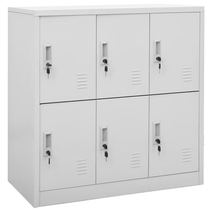vidaXL Locker Cabinets 5 pcs Light Gray 35.4"x17.7"x36.4" Steel-2