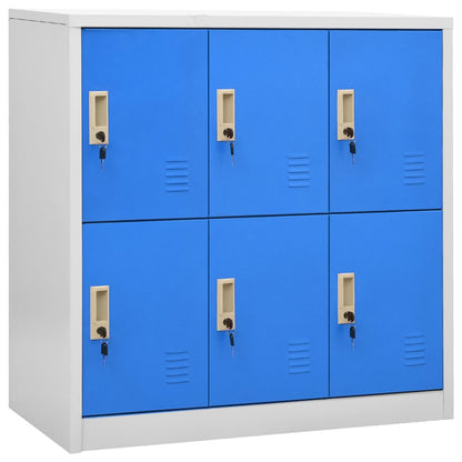 vidaXL Locker Cabinets 5 pcs Light Gray and Blue 35.4"x17.7"x36.4" Steel-2