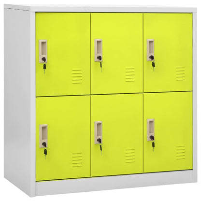vidaXL Locker Cabinets 5 pcs Light Gray and Green 35.4"x17.7"x36.4" Steel-2