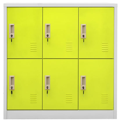 vidaXL Locker Cabinets 5 pcs Light Gray and Green 35.4"x17.7"x36.4" Steel-3