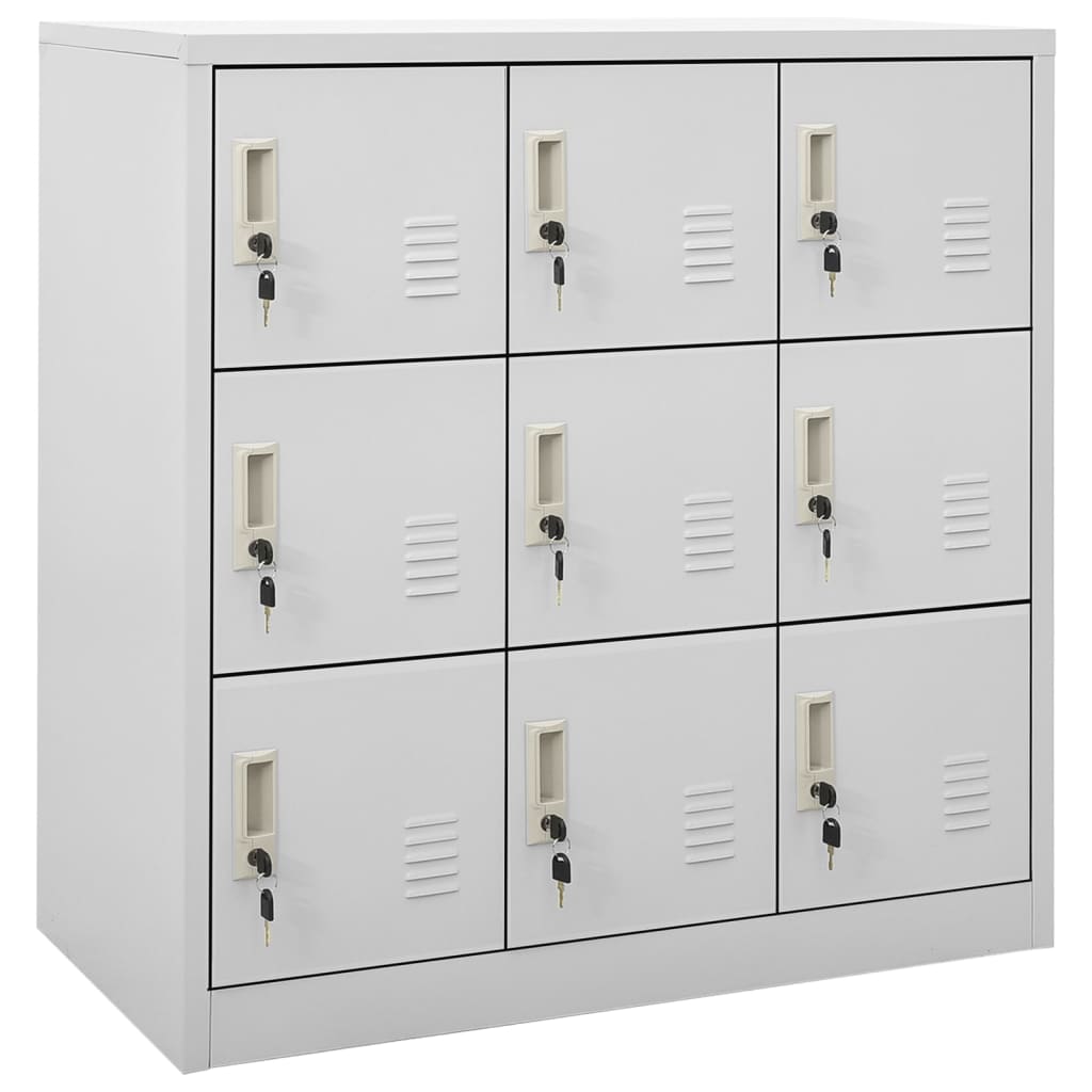 vidaXL Locker Cabinets 5 pcs Light Gray 35.4"x17.7"x36.4" Steel