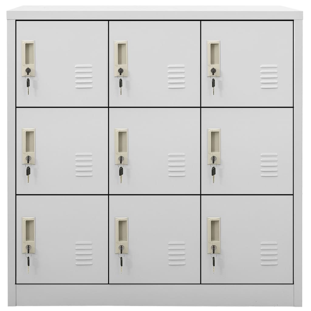 vidaXL Locker Cabinets 5 pcs Light Gray 35.4"x17.7"x36.4" Steel