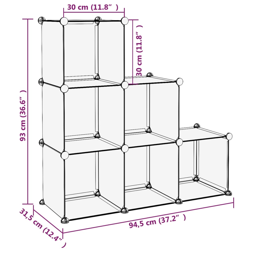 vidaXL Storage Cube Organizer with Cubes Stackable Organizer Modular Shelf PP-0