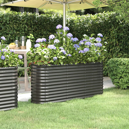 vidaXL Garden Raised Bed Patio Outdoor Raised Planter Box Powder-coated Steel-7