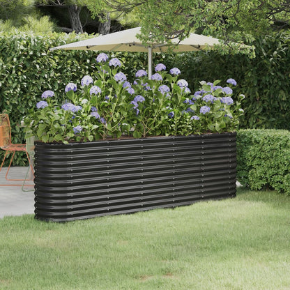 vidaXL Garden Raised Bed Patio Outdoor Raised Planter Box Powder-coated Steel-6