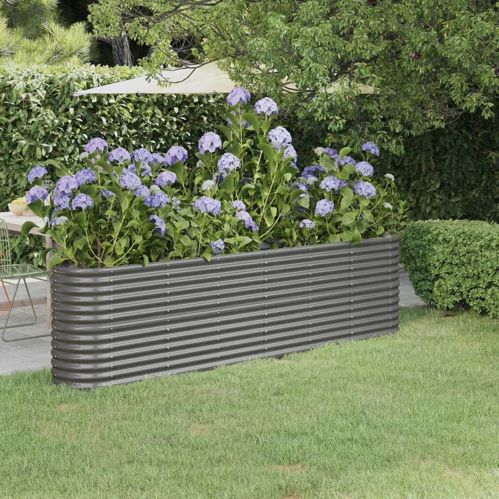 vidaXL Garden Raised Bed Patio Outdoor Raised Planter Box Powder-coated Steel-11