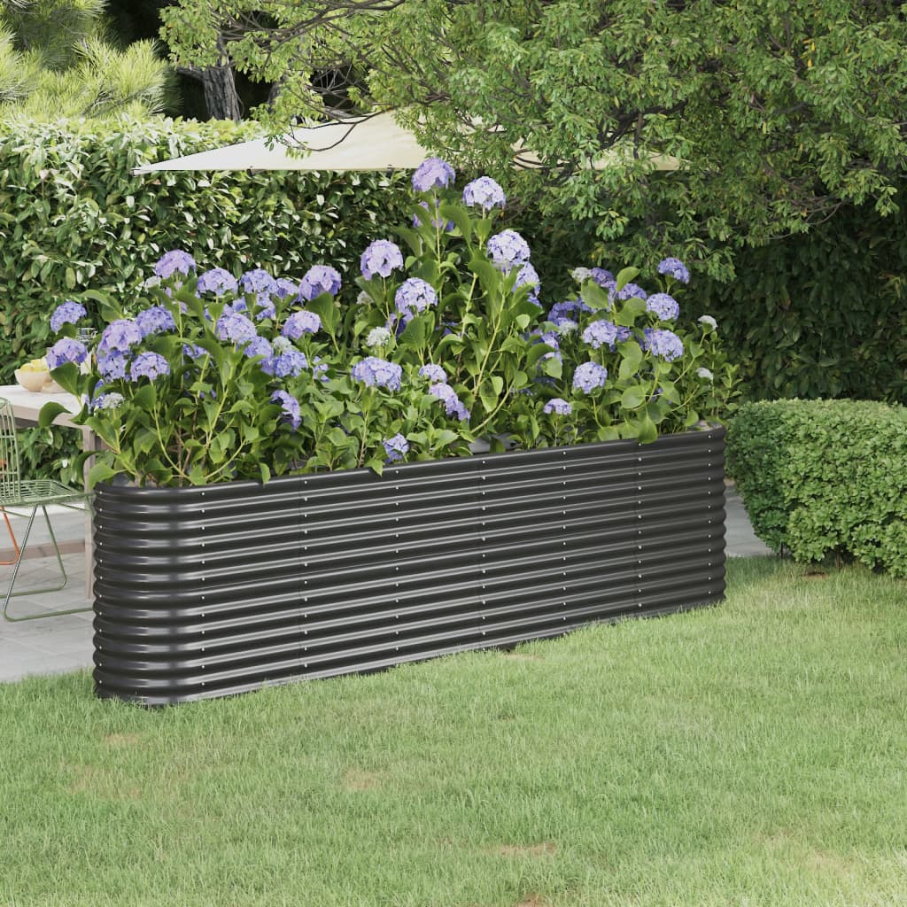 vidaXL Garden Raised Bed Patio Outdoor Raised Planter Box Powder-coated Steel-10
