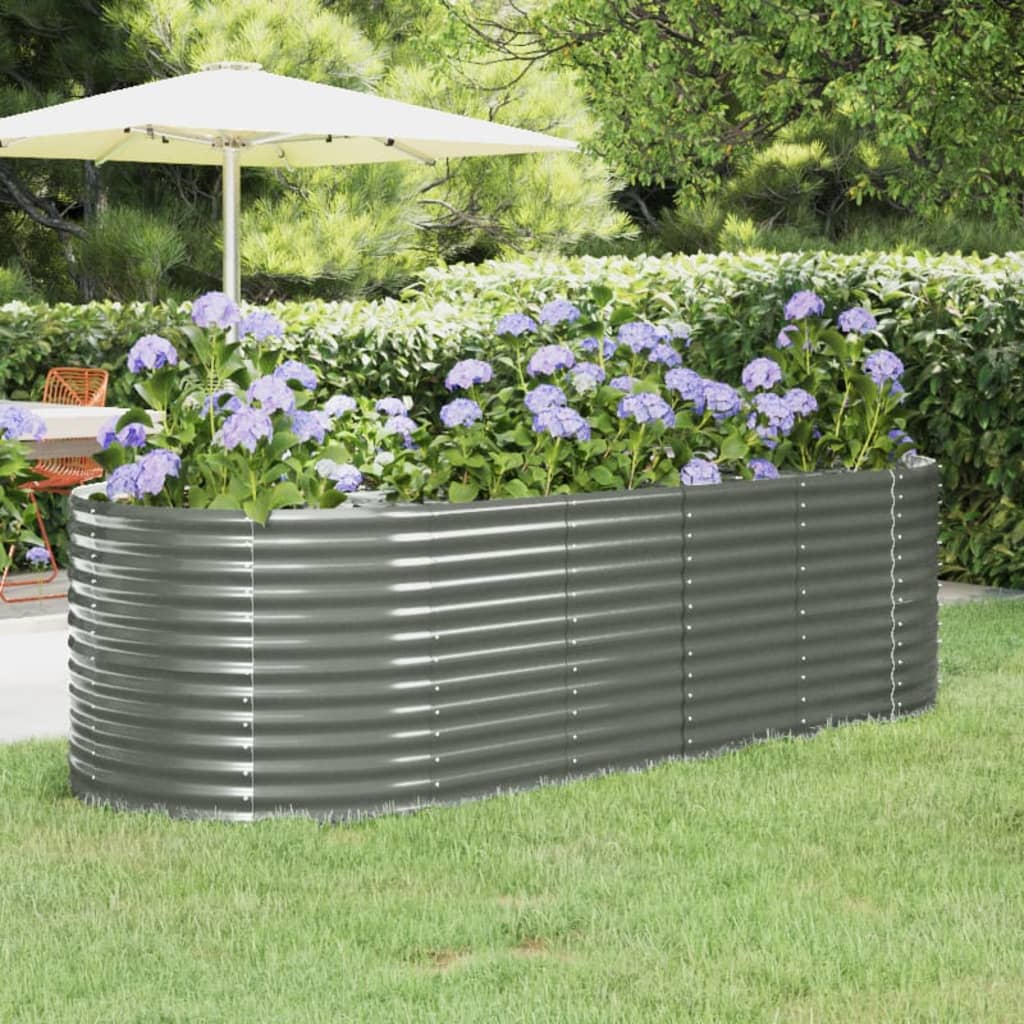 vidaXL Garden Raised Bed Patio Outdoor Raised Planter Box Powder-coated Steel-10