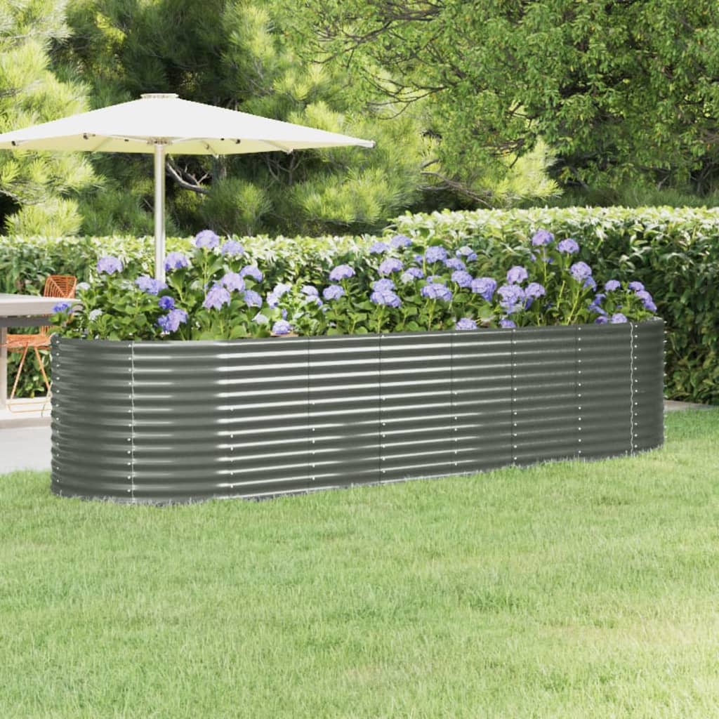 vidaXL Garden Raised Bed Patio Outdoor Raised Planter Box Powder-coated Steel-15