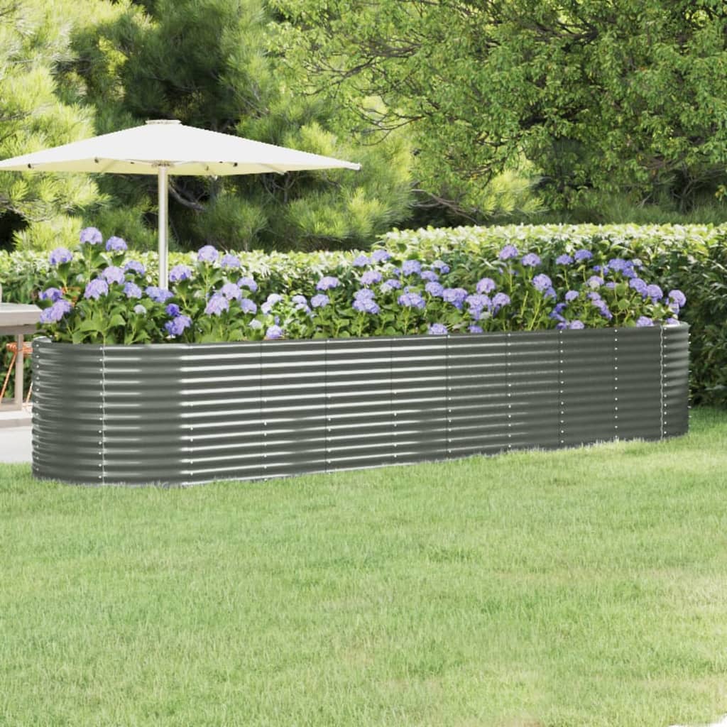 vidaXL Garden Raised Bed Patio Outdoor Raised Planter Box Powder-coated Steel-6