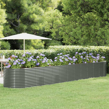 vidaXL Garden Raised Bed Patio Outdoor Raised Planter Box Powder-coated Steel-11