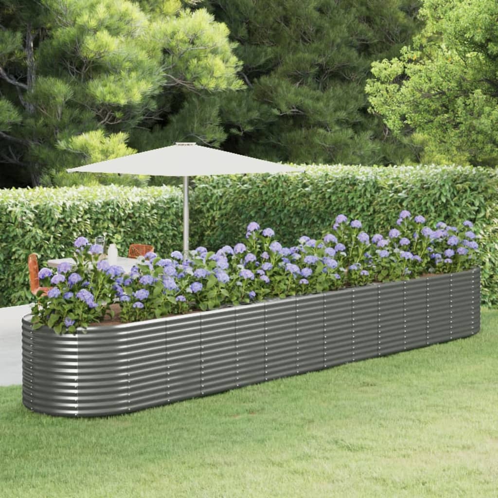 vidaXL Garden Raised Bed Patio Outdoor Raised Planter Box Powder-coated Steel-16