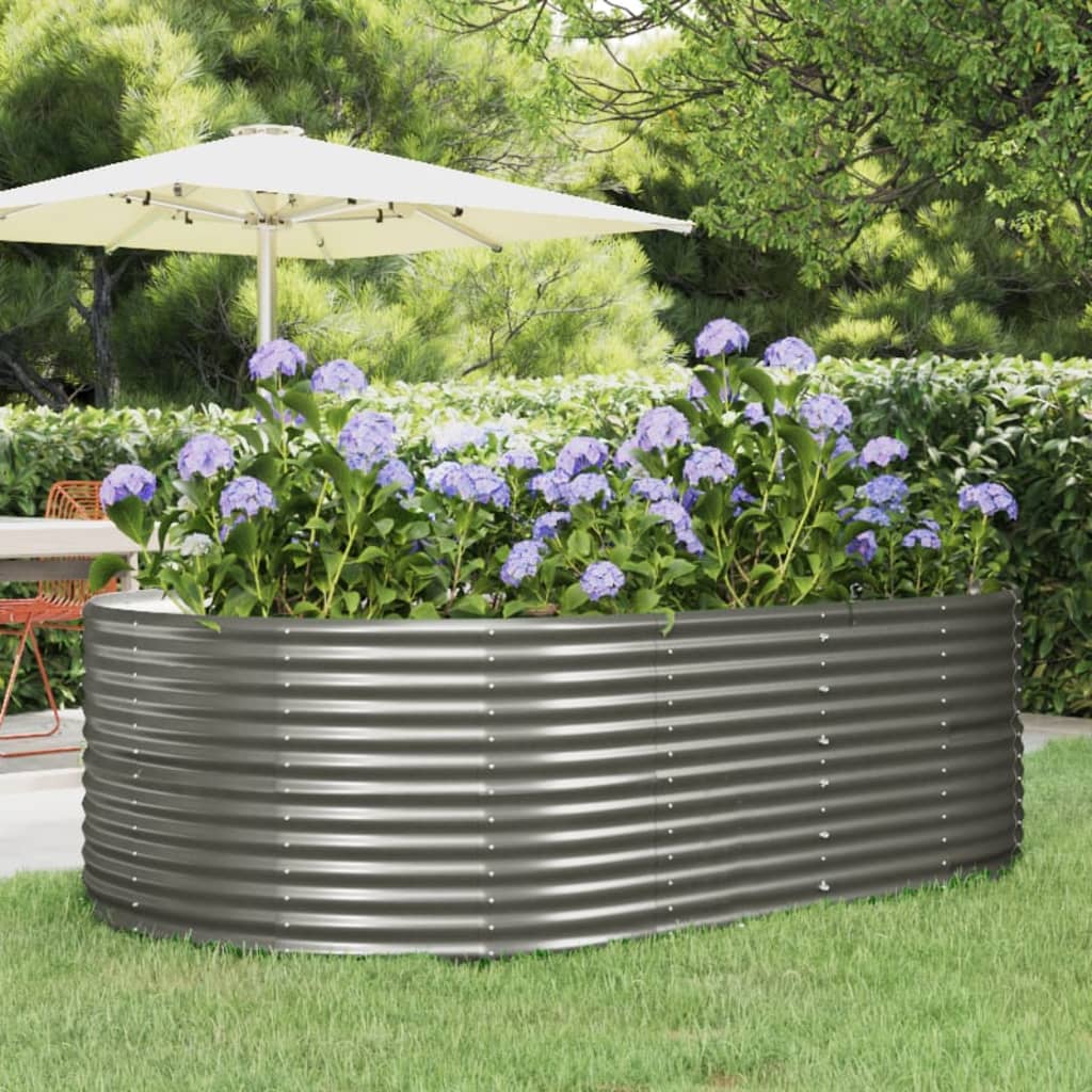 vidaXL Garden Raised Bed Patio Outdoor Raised Planter Box Powder-coated Steel-12