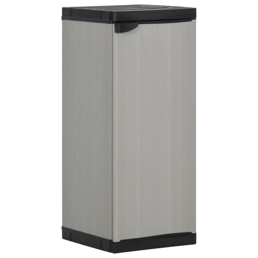 vidaXL Garden Storage Cabinet with 1 Shelf Gray and Black 13.8"x15.7"x33.5"-0