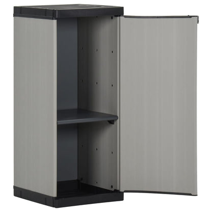 vidaXL Garden Storage Cabinet with 1 Shelf Gray and Black 13.8"x15.7"x33.5"-1
