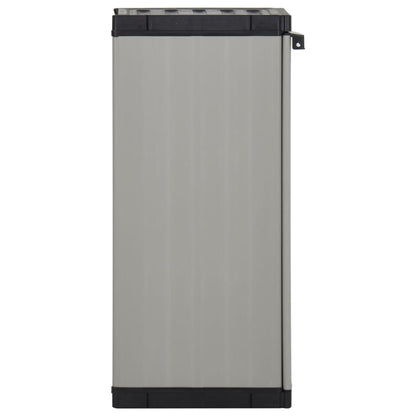 vidaXL Garden Storage Cabinet with 1 Shelf Gray and Black 13.8"x15.7"x33.5"-2