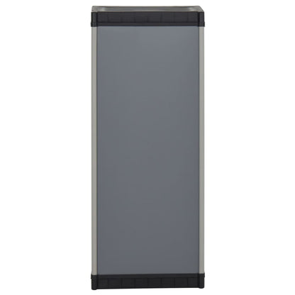 vidaXL Garden Storage Cabinet with 1 Shelf Gray and Black 13.8"x15.7"x33.5"-3