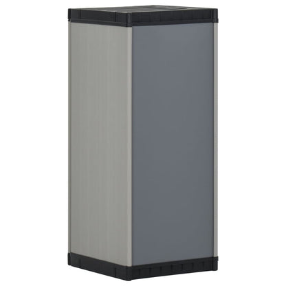 vidaXL Garden Storage Cabinet with 1 Shelf Gray and Black 13.8"x15.7"x33.5"-4