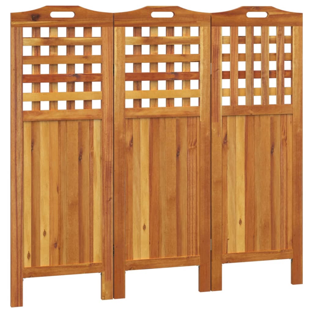 vidaXL 3 Panel Room Divider Privacy Room Divider Screen Solid Wood Acacia-1