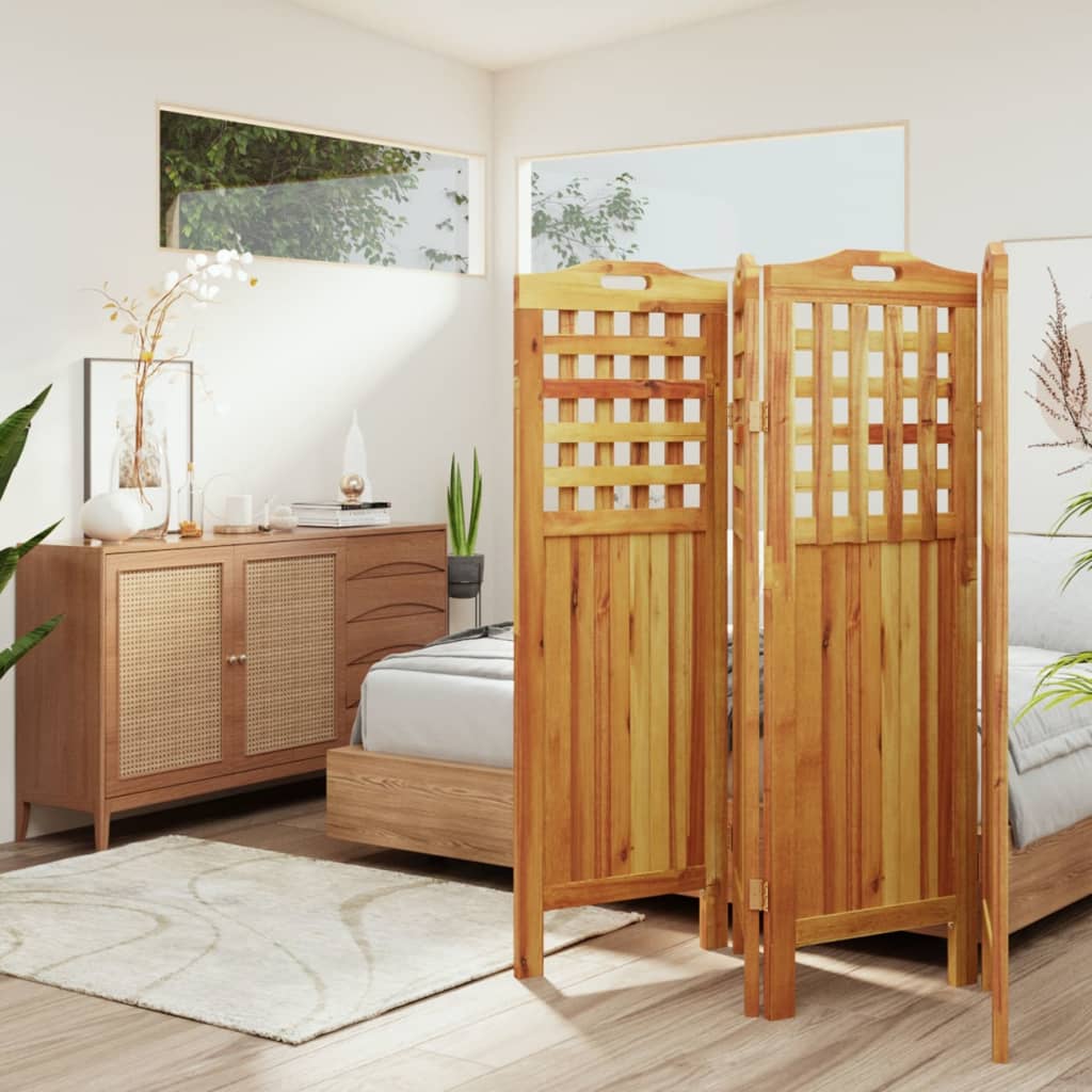 vidaXL 3 Panel Room Divider Privacy Room Divider Screen Solid Wood Acacia-8