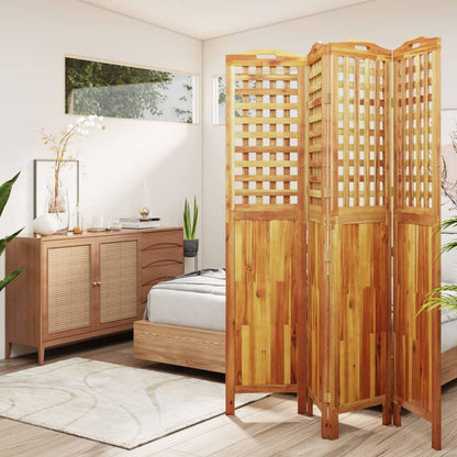 vidaXL 3 Panel Room Divider Privacy Room Divider Screen Solid Wood Acacia-7