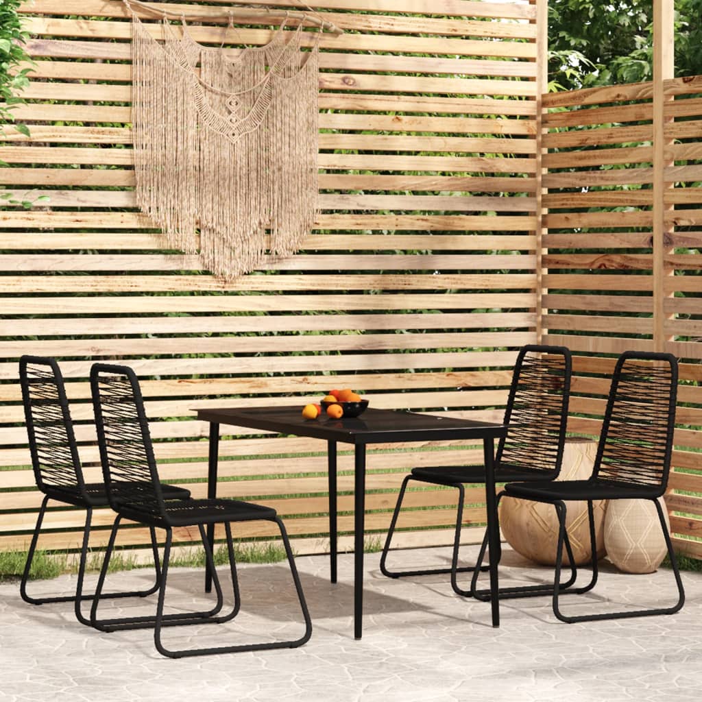 vidaXL Patio Dining Set Outdoor Dining Set Garden Table and Chair Set Black-8