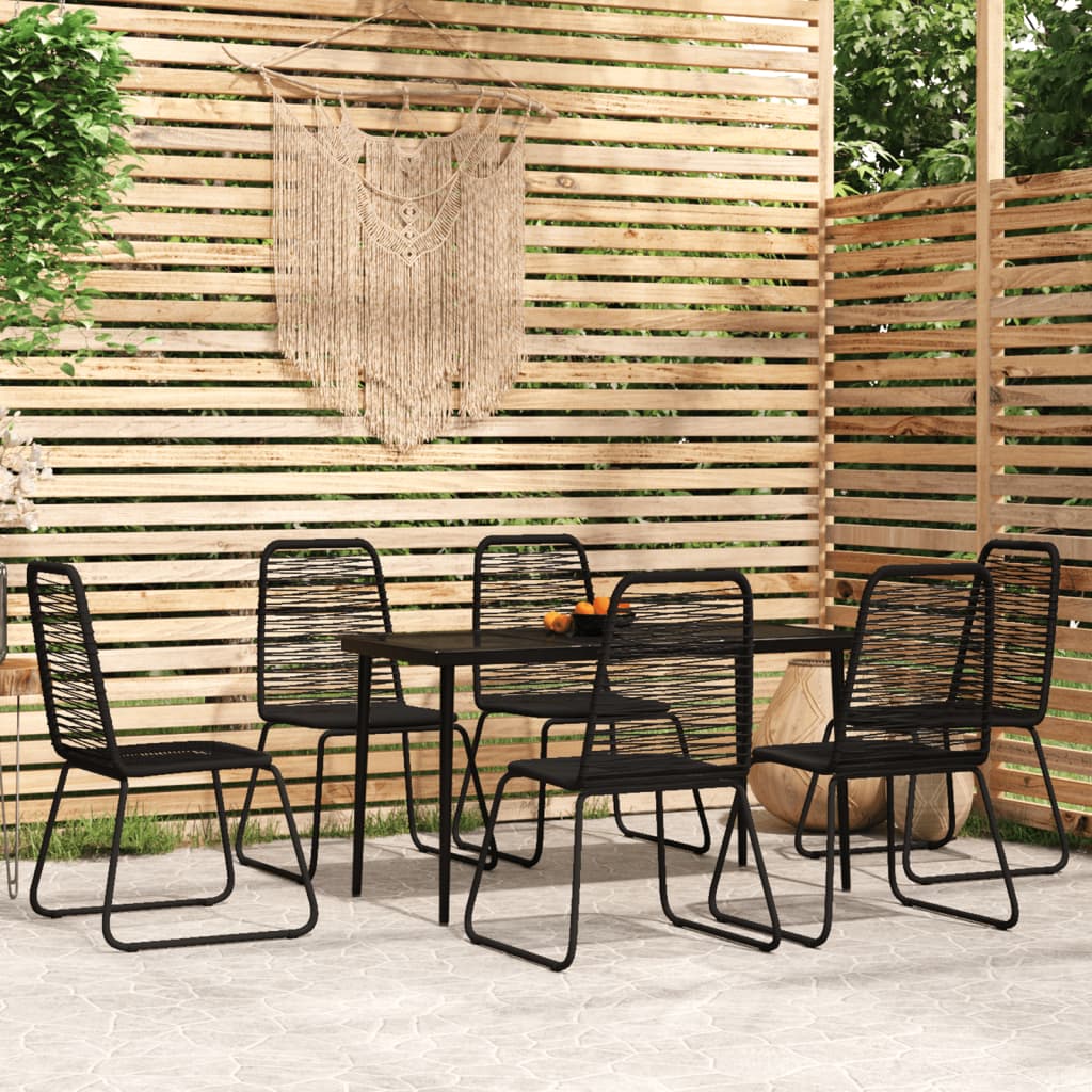 vidaXL Patio Dining Set Outdoor Dining Set Garden Table and Chair Set Black-7