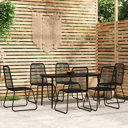 vidaXL Patio Dining Set Outdoor Dining Set Garden Table and Chair Set Black-7